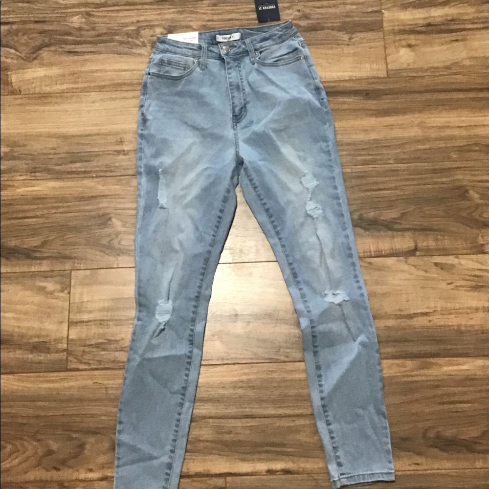 Blue ripped jeans